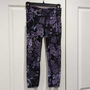 Lululemon Purple Floral Leggings Size 8 Running Tights